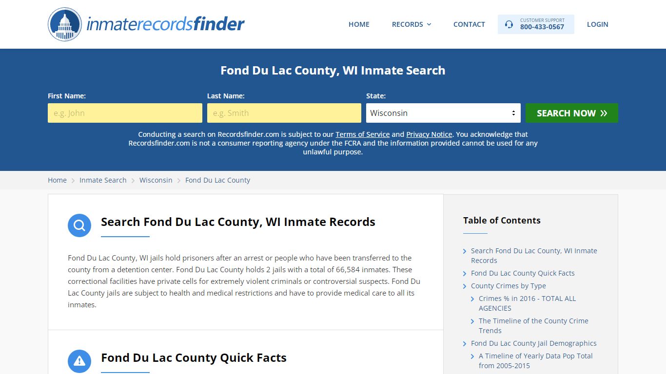 Fond Du Lac County, WI Inmate Lookup & Jail Records Online