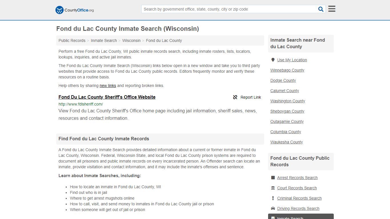 Inmate Search - Fond du Lac County, WI (Inmate Rosters ...